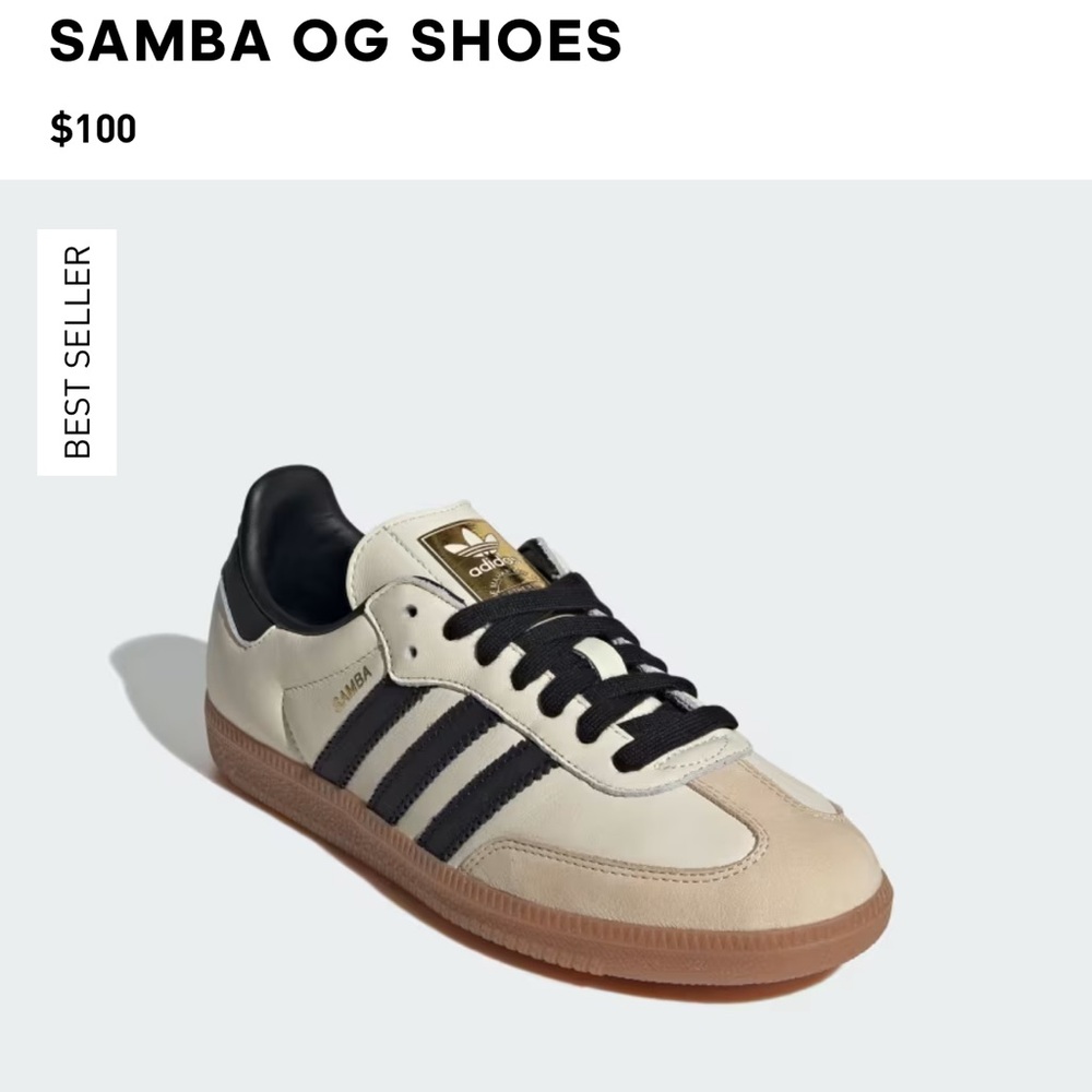 Adidas Samba in Black and Tan with Gold Accents